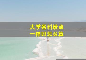 大学各科绩点一样吗怎么算