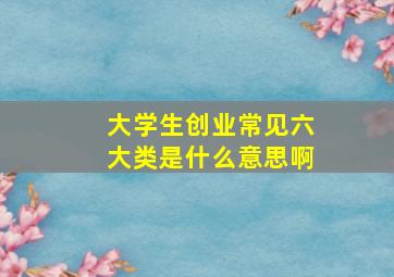 大学生创业常见六大类是什么意思啊