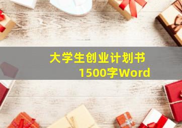 大学生创业计划书1500字Word