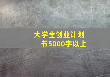 大学生创业计划书5000字以上