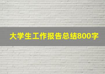 大学生工作报告总结800字