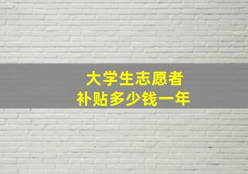 大学生志愿者补贴多少钱一年