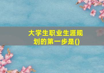 大学生职业生涯规划的第一步是()