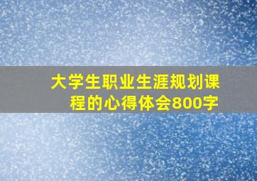 大学生职业生涯规划课程的心得体会800字