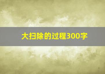 大扫除的过程300字