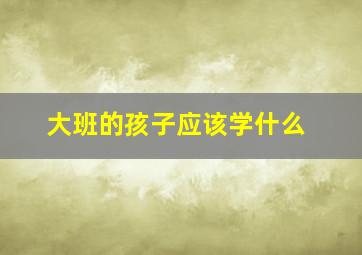 大班的孩子应该学什么