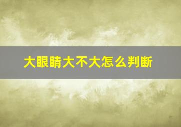 大眼睛大不大怎么判断