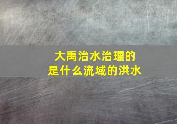 大禹治水治理的是什么流域的洪水