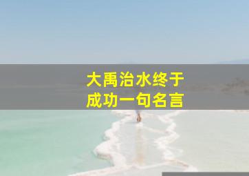 大禹治水终于成功一句名言