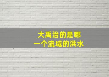 大禹治的是哪一个流域的洪水