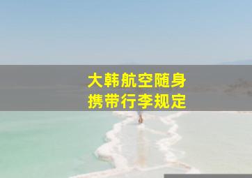 大韩航空随身携带行李规定