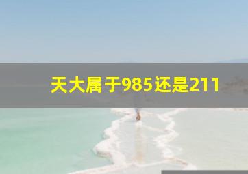 天大属于985还是211