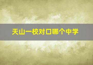 天山一校对口哪个中学