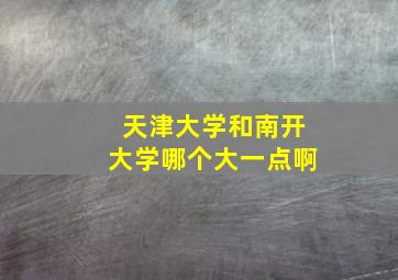 天津大学和南开大学哪个大一点啊