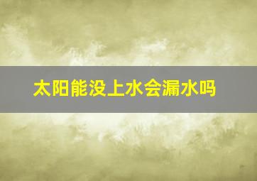 太阳能没上水会漏水吗