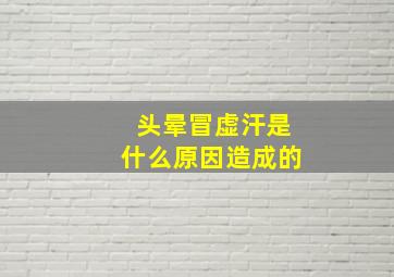 头晕冒虚汗是什么原因造成的