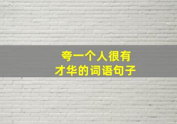 夸一个人很有才华的词语句子