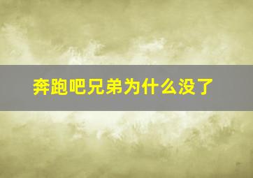 奔跑吧兄弟为什么没了