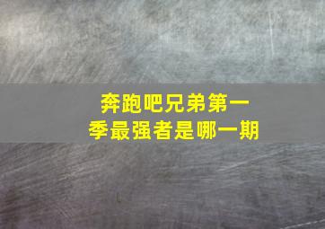 奔跑吧兄弟第一季最强者是哪一期