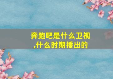 奔跑吧是什么卫视,什么时期播出的