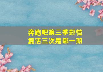 奔跑吧第三季郑恺复活三次是哪一期