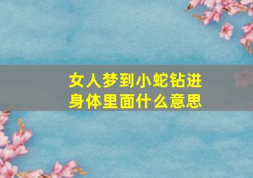 女人梦到小蛇钻进身体里面什么意思