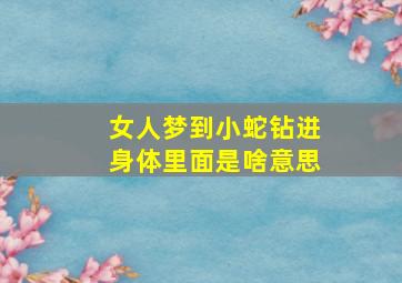 女人梦到小蛇钻进身体里面是啥意思