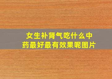 女生补肾气吃什么中药最好最有效果呢图片