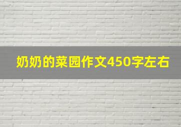 奶奶的菜园作文450字左右