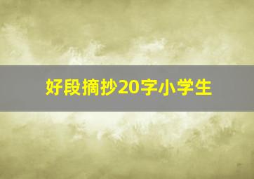 好段摘抄20字小学生