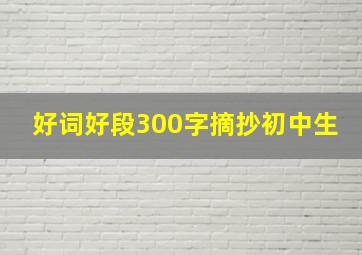 好词好段300字摘抄初中生