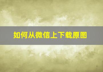 如何从微信上下载原图