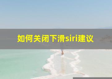 如何关闭下滑siri建议