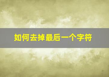 如何去掉最后一个字符