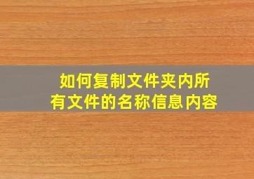 如何复制文件夹内所有文件的名称信息内容