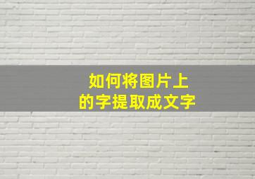 如何将图片上的字提取成文字