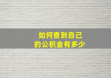 如何查到自己的公积金有多少