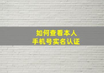 如何查看本人手机号实名认证