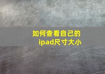 如何查看自己的ipad尺寸大小