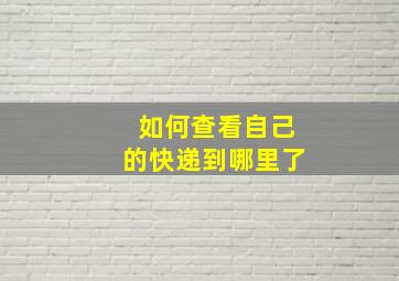 如何查看自己的快递到哪里了