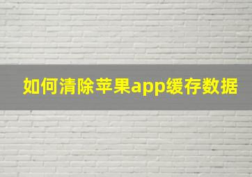 如何清除苹果app缓存数据