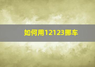 如何用12123挪车