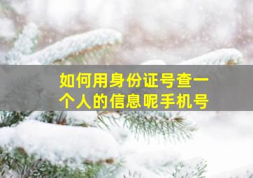 如何用身份证号查一个人的信息呢手机号