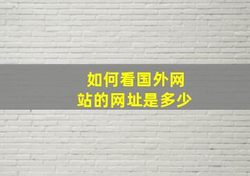 如何看国外网站的网址是多少