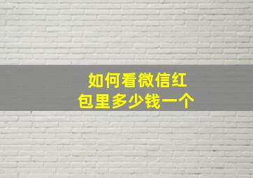 如何看微信红包里多少钱一个