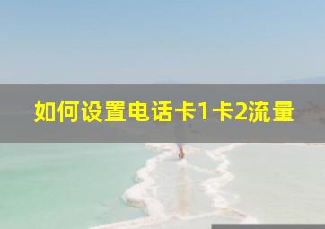 如何设置电话卡1卡2流量