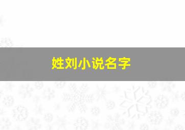 姓刘小说名字