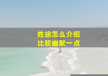 姓徐怎么介绍比较幽默一点