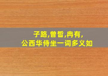 子路,曾皙,冉有,公西华侍坐一词多义如