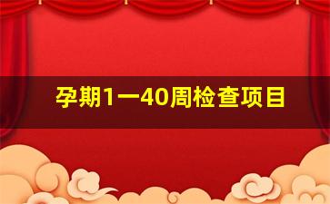 孕期1一40周检查项目